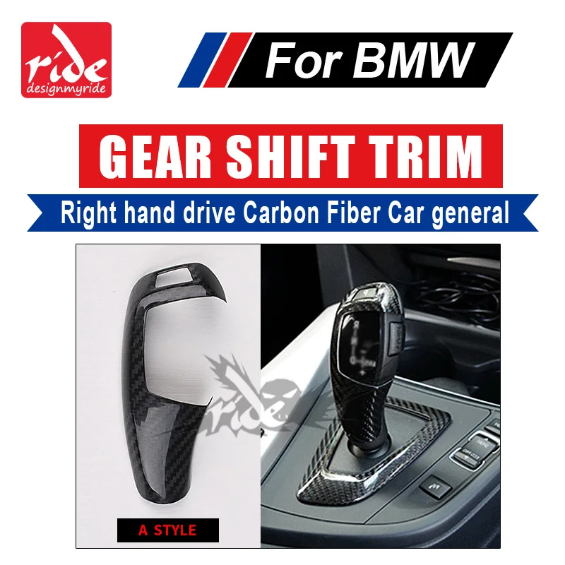 

For BMW E39 E60 F10 F18 G30 G38 520i 528i Right hand drive Carbon Fiber car genneral Gear Shift Knob Cover Car Interior A-Style