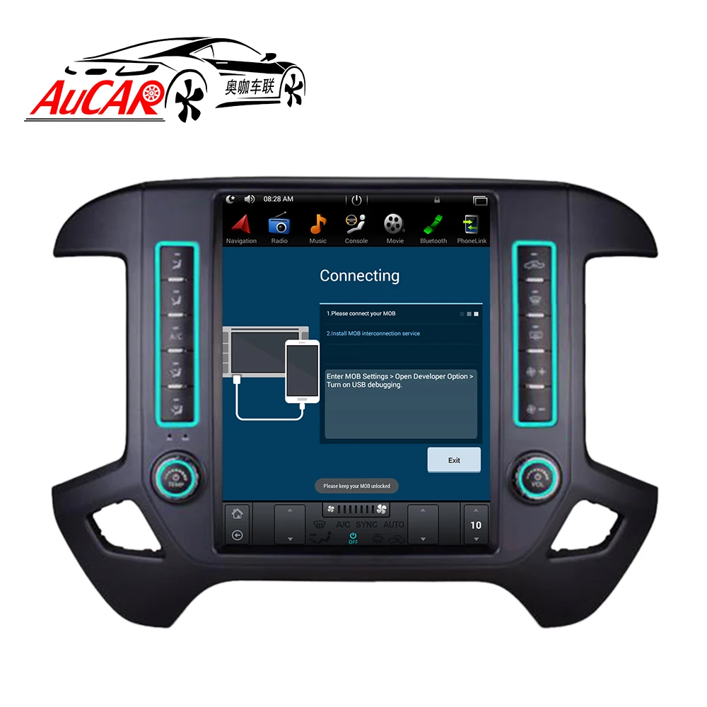 Flash Deal AuCAR Tesla Style 12.1" Android 7.1 Touch Screen radio For GMC Sierra Chevrolet Silverado Radio GPS Navigation Vertical IPS AUX 5