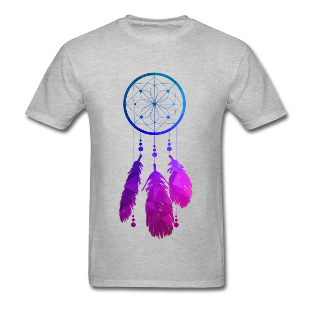 Geo Neon Dreamcatcher Crewneck Top T-shirts Summer/Fall Casual Tops & Tees Short Sleeve Coupons Cotton Fabric Tee-Shirt Adult Geo Neon Dreamcatcher grey