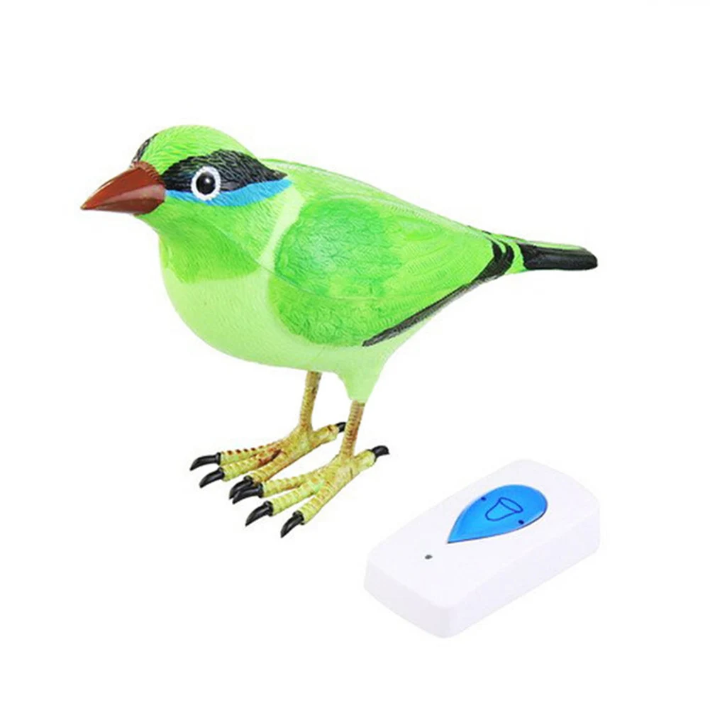 

1pc Unique Design Wireless Digital Jingle Bell Clear Simulation Bird Sound Home Green Remote Control Chime Doorbell