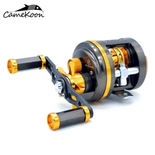 CAMEKOON Круглый Baitcasting Рыбалка Катушка 6,4: 1 шестерни соотношение правой литой барабан