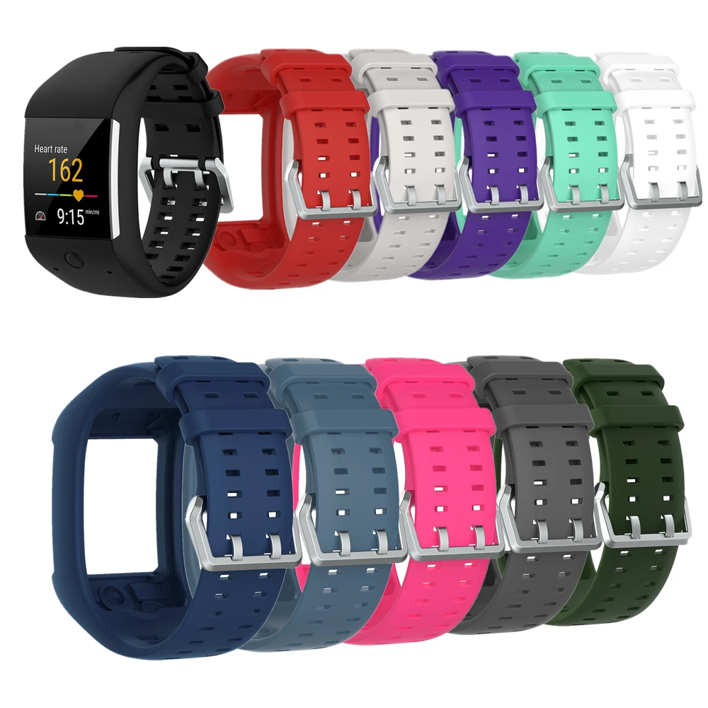 

Soft Silicone Sports Bracelet Wrist Band Watch Strap for Polar M600 GPS Smart Sport Watch Classic Stainless Steel Buckle