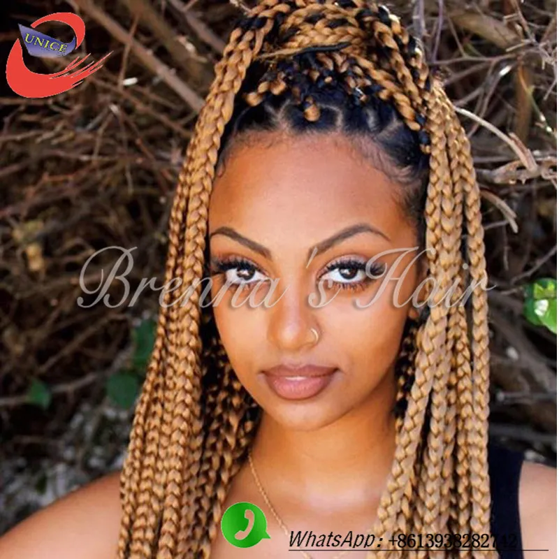 Cheap crochet braids18inch blonde crochet hair Synthetic box braids ...