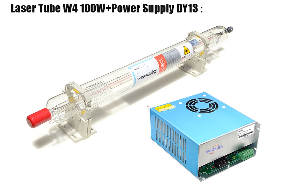 Лазерная трубка Reci W4 100 Вт и лазерный блок питания Reci 100 Вт DY13 используется для лазерного гравера