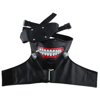 

High Quality Clearance Tokyo Ghoul 2 Kaneki Ken Mask Adjustable Zipper Masks PU Leather Cool Mask Blinder Anime Cosplay