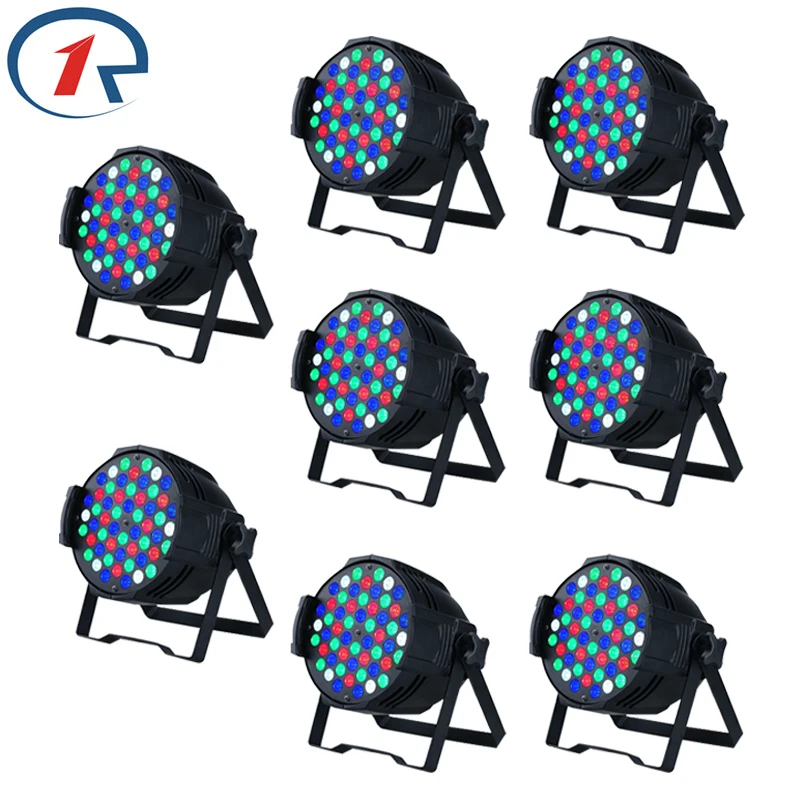 

ZjRight 8pcs/lot 180W RGBW 54 LED Par light Sound control DMX512 LED stage light for Music concert effect light bar disco light