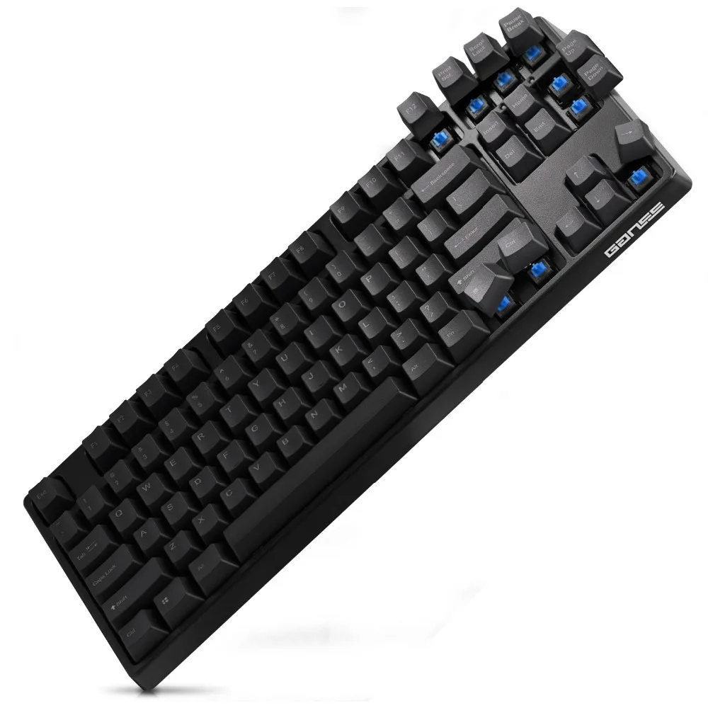 Игровая клавиатура с [Cherry MX Blue Switch] 87 клавишами TKL механическая клавиатура с защитой от привидения для офиса и игр r-qwerty-раскладка