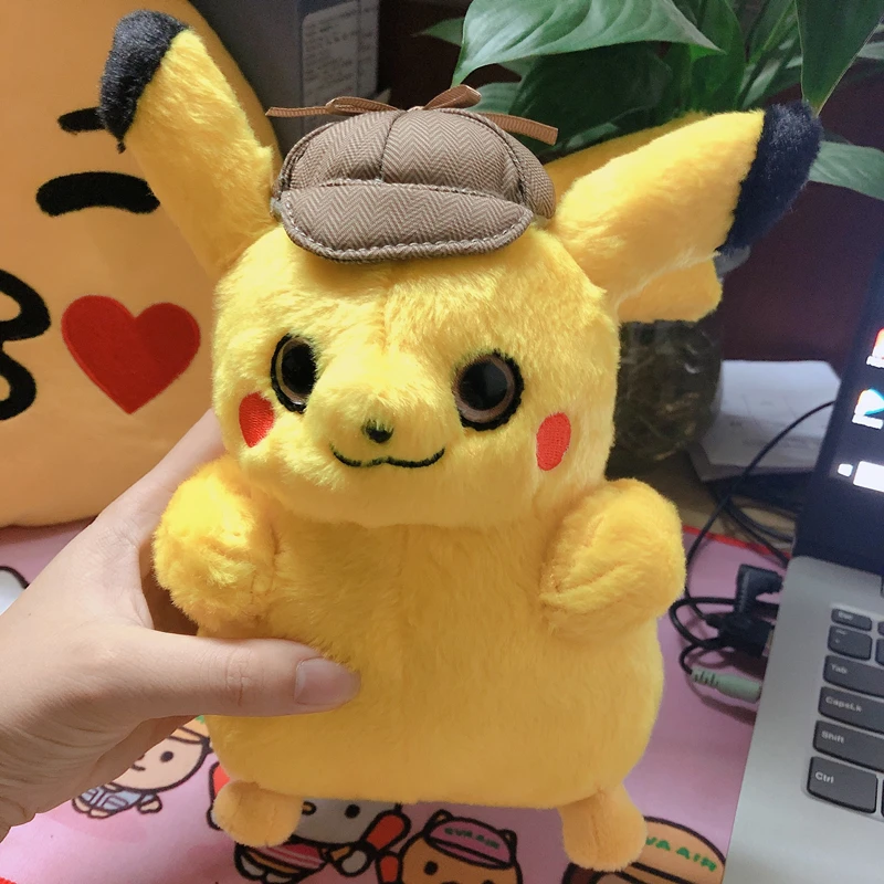 

2019 New Arrival Detective Pikachu Cute Pikachu Plush Toys kawaii Dolls toys for Baby Children 25cm Surprise Gift boy and Girl