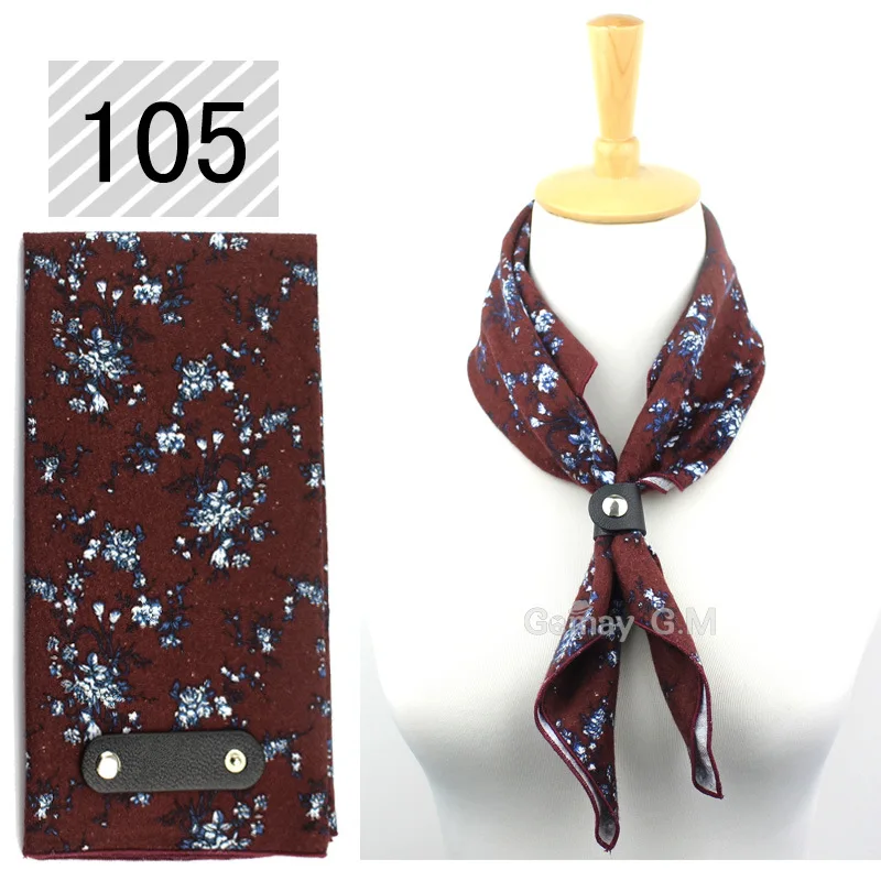 Fashion Cotton Scarf for Women Men Casual Floral Print Scarves Autumn Winter Ladies Wrap 60*60cm Soft Pocket Square