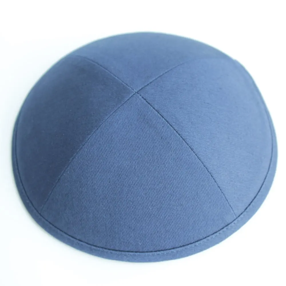 Темно-синий цвет хлопок саржа kippot еврейский Yarmulke Kippah Kippot 17 см череп шапки |