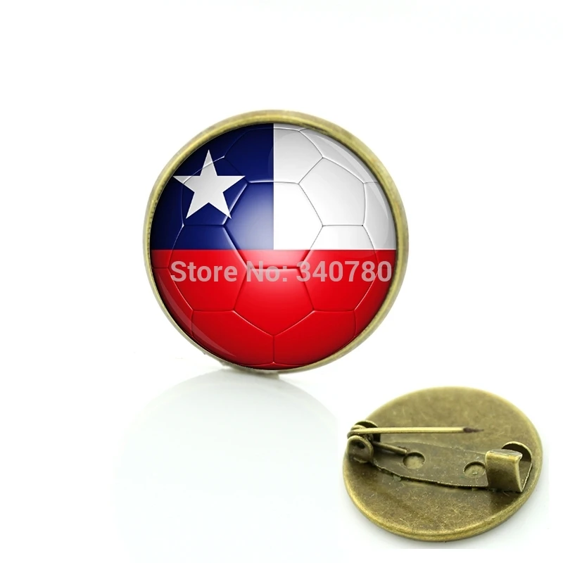 

2017 Promotion Limited Brooches For Sportsman Jewelry Football Brooches Chile Flag Fans Dress Accessories Freeshipping Bp73