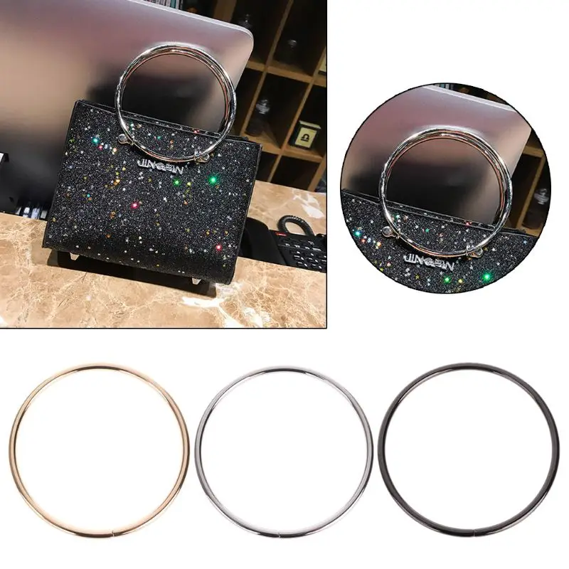 1PC Fashion Round Metal Replacement Top Handbags Handle Crossbody Bag Part Accessories 3 Color