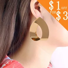 

Trendy Irregular Sequins Metal Geometric Earrings for Women Gold&Silver Simple Punk Earrings Modern Art Jewelry CS21L