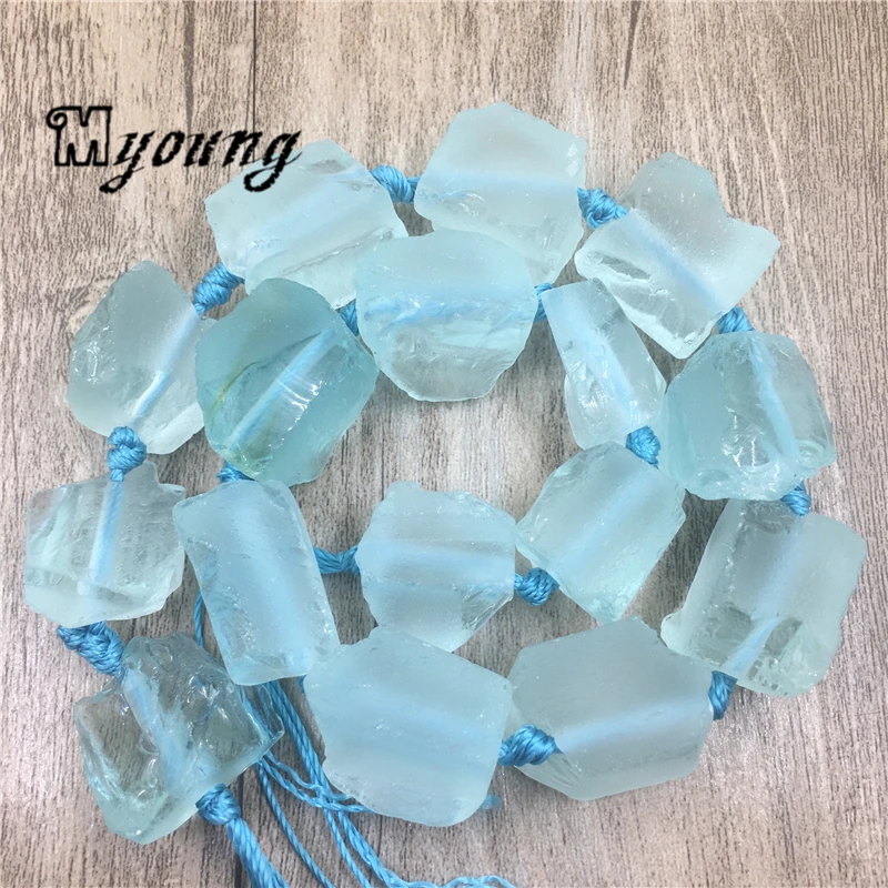 Large Raw Natural Blue-Topazs Nugget Loose Beads,Gems Stone Blue Clear Crystal Quartz Druzy Beads For DIY Jewelry MY1971