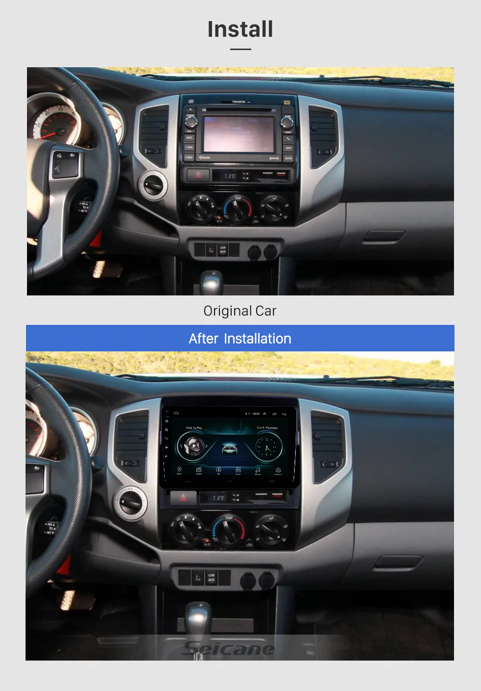 Clearance Seicane 2din 9" GPS audio Stereo for TOYOTA TACOMA/HILUX (America Version)2005-2013 (LHD) Android 8.1 car multimedia player 6 Clearance Seicane 2din 9" GPS audio Stereo for TOYOTA TACOMA/HILUX (America Version)2005-2013 (LHD) Android 8.1 car multimedia player 6