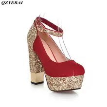 QZYERAI spring the metal is thick with womens single shoes high heels sexy women’s shoes European and American style