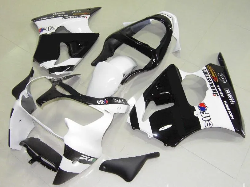 

4 Free Gifts New Motorcycle ABS Fairings Kit Fit for kawasaki Ninja ZX6R 636 2000 2001 2002 6R 00 01 02 ZX-6R white black elf