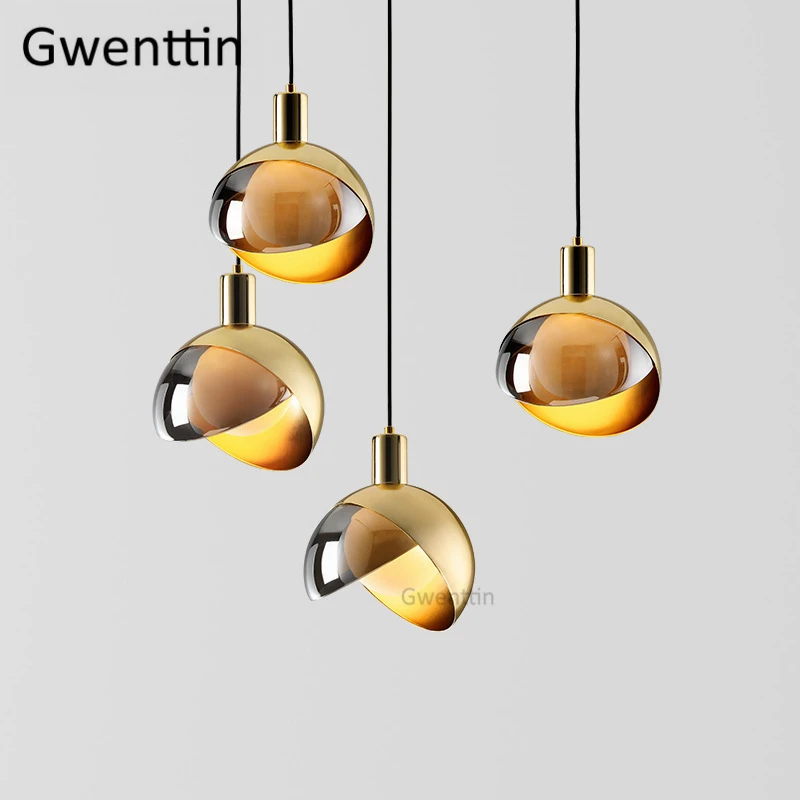 Modern Luxury Gold Pendant Light LED Fixtures Hanging Lamp Loft Suspension Luminaire Dining Room Cafe Kitchen Bedroom Home Decor