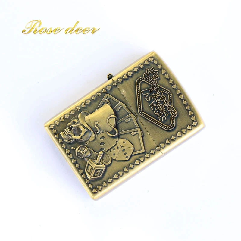 

Windproof Refillable Cigarette Fire Lighter Stainless Steel Kerosene Oil Lighter Gasoline Metal Retro Men Gadgets Bar Lighters