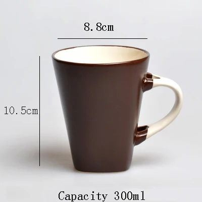 Креативный стиль керамическая кофейная чашка кружка для смешивания молока матовые высокотемпературные стойкие чашки и кружки настраиваемые, с логотипом Горячие - Цвет: Dark brown 2