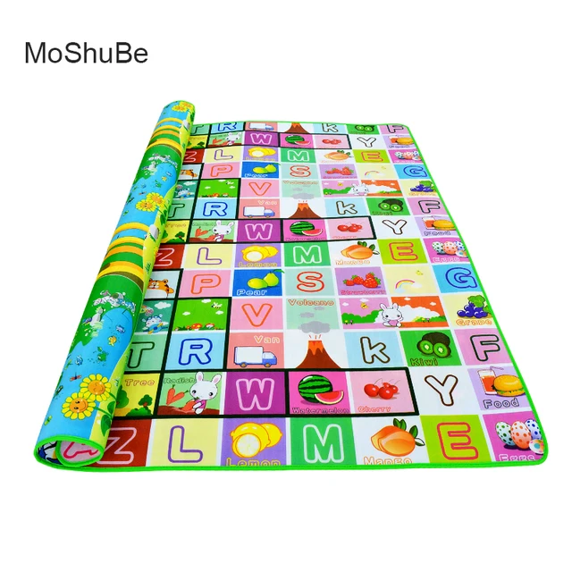 2m*1.8m*0.5cm Baby Playing Mats Double Surface Crawling Mat Baby Carpet Diosaur+Rug Animal Car Developing Mat for Child Game Pad 2