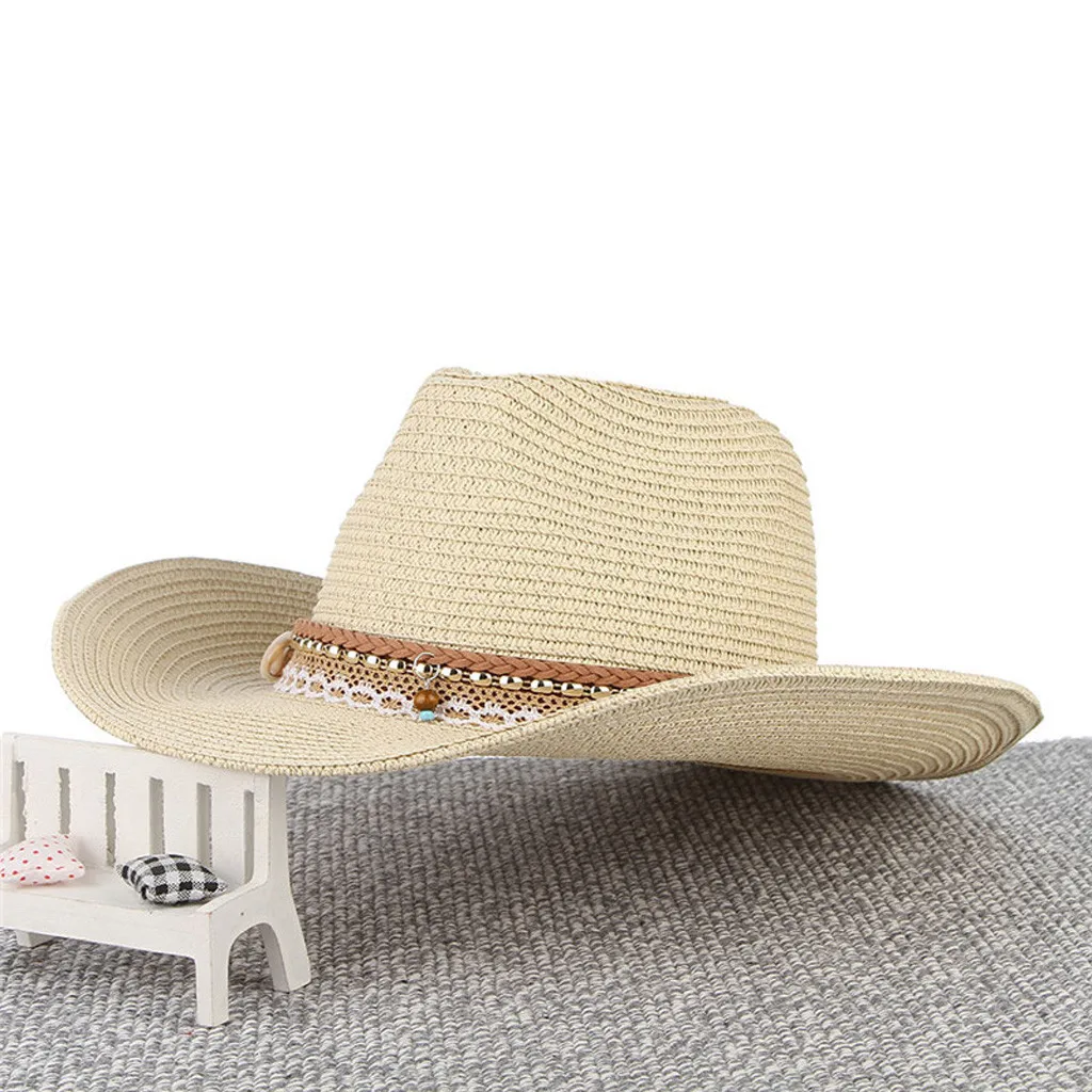Унисекс модная шляпа Мужская и Женская Ретро ковбойский шлем кожаный пояс широкополая шляпа