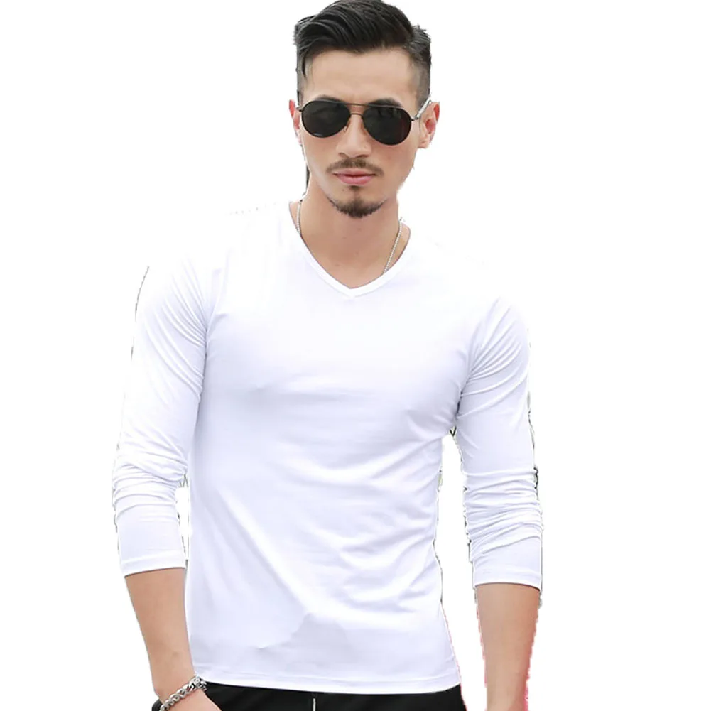 Новая модная популярная мужская приталенная стильная рубашка с длинным рукавом, повседневные футболки, топы, майки