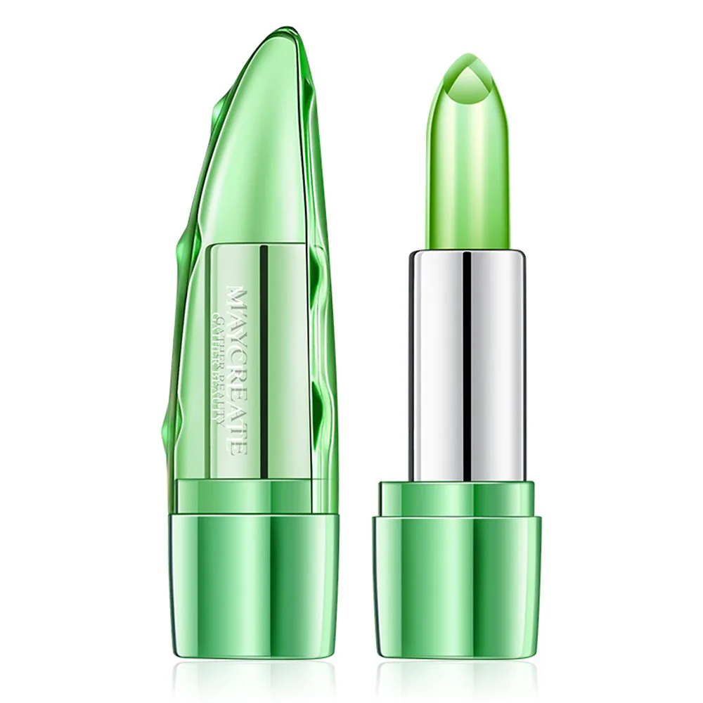 

Lipstick Beauty Bright Aloe Crystal Jelly Lipstick Magic Temperature Change Color Lip Balm Makeup maquiagem labiales wholesale