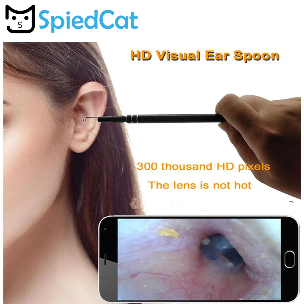 

2In1 5.5mm Lens 1.5m Cable Visual Ear Cleaning Tool Mini Camera Otoscope Ear Health Care USB Ear Cleaning Endoscope for Android