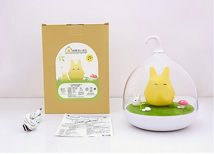 Милый портативный сенсорный светильник Totoro для птичек USB светодиодный ночник