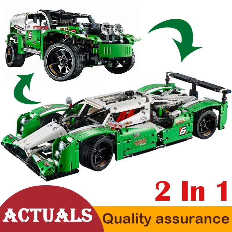 

2 In 1 20003 24 Hours Race Car SUV Building Blocks Model Set Racer Car Bricks Toys Technic Compatible legoed 42039