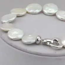 P5301 " 16 мм Лавандовый цветок сливы монета пресноводного жемчуга браслет@^ благородный стиль натуральный Ювелирное Украшение с драгоценным камнем