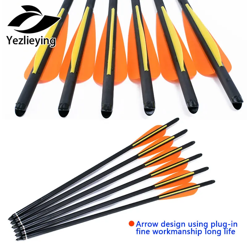 Hunting archery 6pcs 17''Crossbow Carbon Arrows Archery with 4 ''Vanes