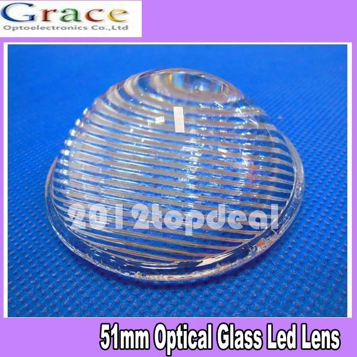 

2pcs 51mm Striped Optical Convex Glass Led Lens for Led Spotlight, Car Light and Flashlight