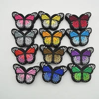 60pcs 4x3cm 7x5cm Iron On Patch Sew Embroidered Trim Standard butterfly fabric stickers for diy sewing craft 2