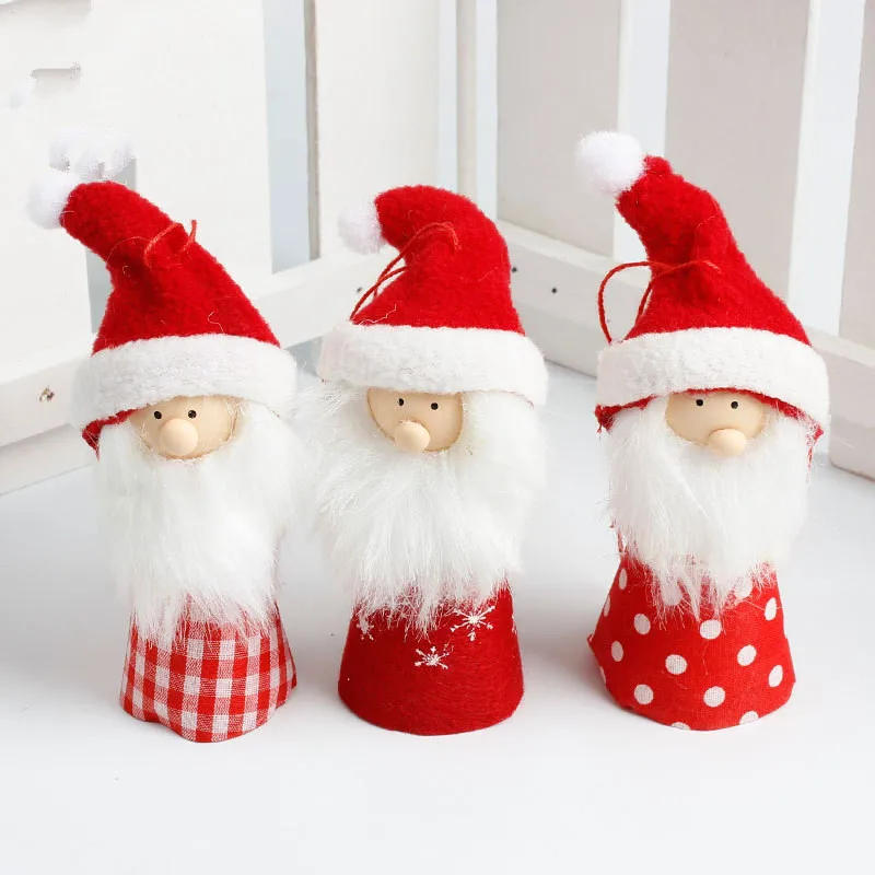 1 шт. Милая Красная шляпа Санта Клаус кукла Рождественская елка украшение кулон игрушка рождественские вечерние украшения для дома
