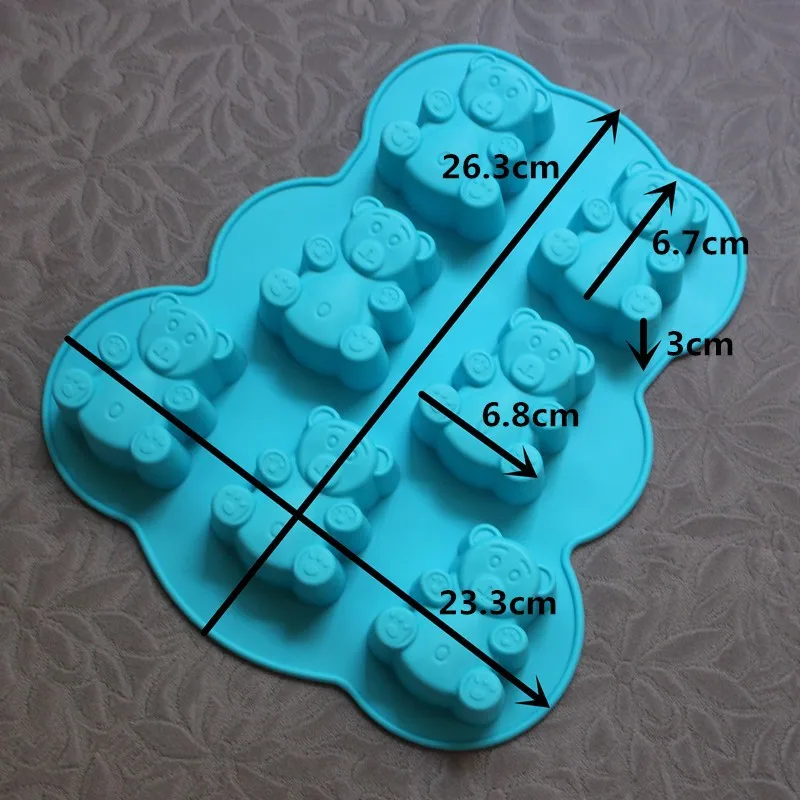 7-полости 3D форма для выпечки в виде медведя силиконовая форма для заливки конфеты лоток