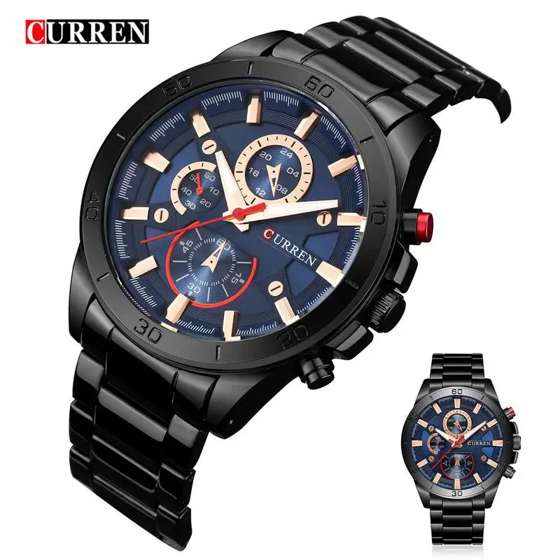 

Curren 8275 Top Brand Luxury Men's Watch Men Quartz Watch High-end Fashion Casual Alloy Wristwatches Brand New