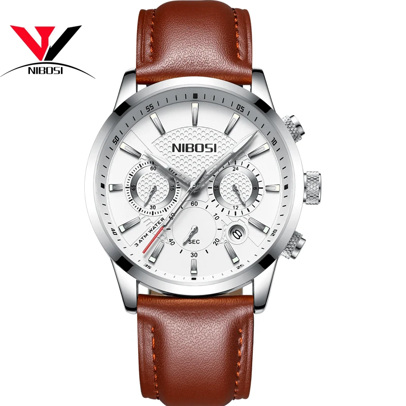 

NIBOSI top brand luxury men's watch sports quartz simulation men's military waterproof watch Relogio Masculino stainless steel