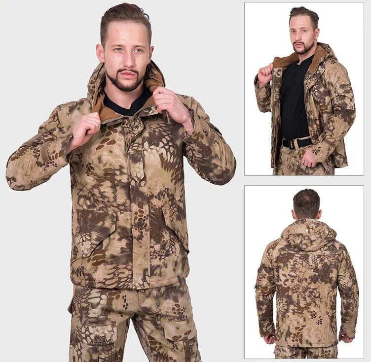Мужская Военная тактическая куртка зимняя камуфляжная теплая Толстая куртка теплая парка с капюшоном бомбер армейская куртка водонепроницаемая ветровка