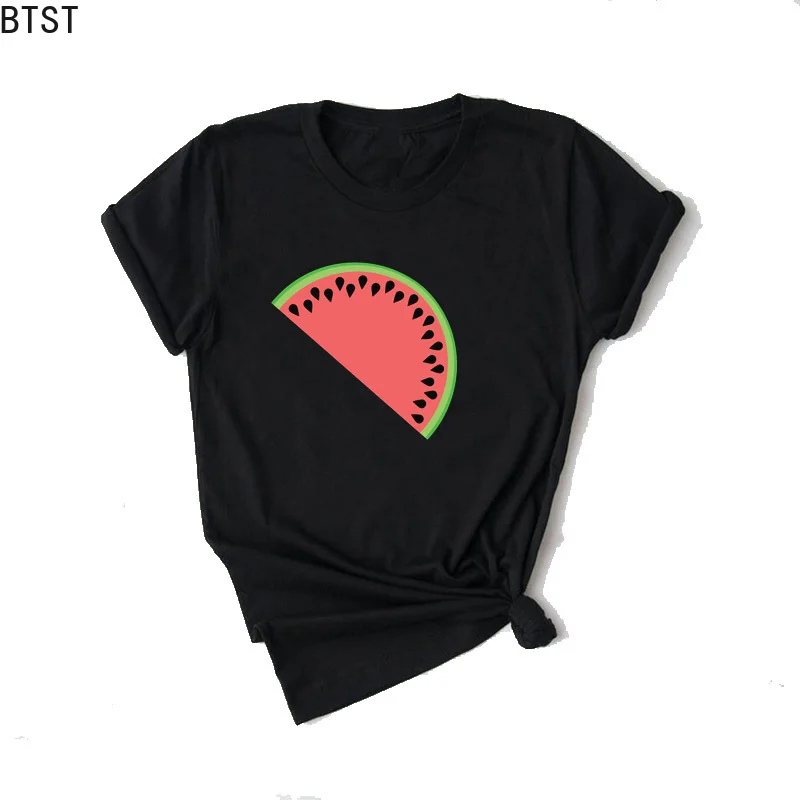 Plus Size Aesthetic Vegan Summer Watermelon T Shirt Women Clothes