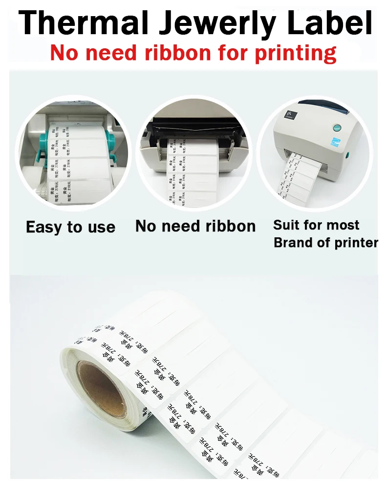 Direta para Zebra Impressora de Código de Barras Jóias Preço Etiqueta Térmica Roll 500 Adesivos 1 5 High Quality Material escolar e de escritório