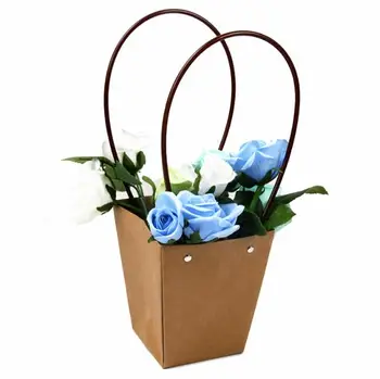 

10pcs brown paper bag flowerpot shop packing material fresh plant Flower carrier Waterproof Bags