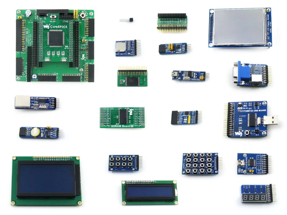 Waveshare EP3C5 EP3C5E144C8N ALTERA Cyclone III FPGA макетная плата + 19 комплектов аксессуаров = OpenEP3C5-C