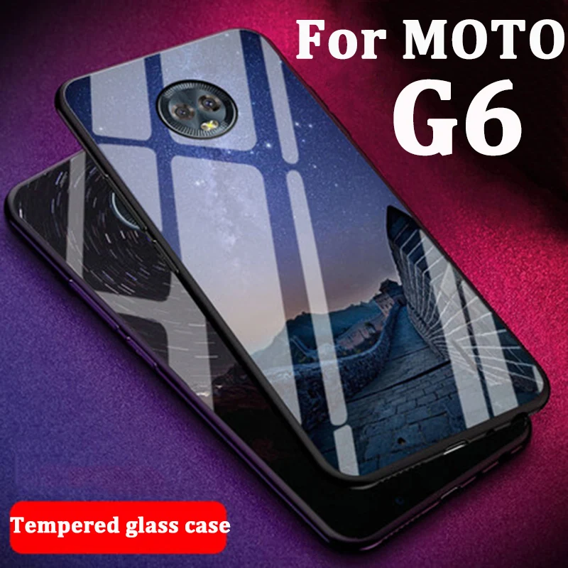 Роскошный чехол из закаленного стекла для Moto G6 Защитные чехлы G 6 XT1925-10 MotoG6 |