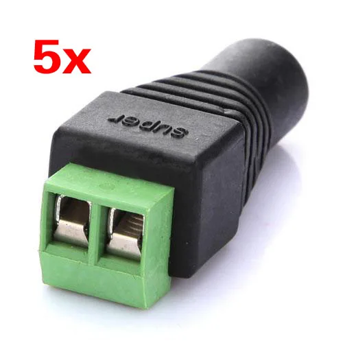 5X DC Power Female Jack 5.5X 2.1mm Connector Cable Adapter Plug CCTV DVR Camera | Обустройство дома