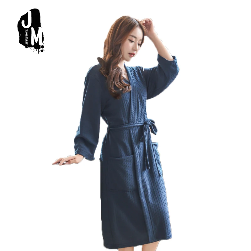 

Summer Dress waffle robes Man Woman cotton Bathrobe Towel Nightgown Women's Pajamas Sexy Quick Drying Lovers Bathrobe Dress
