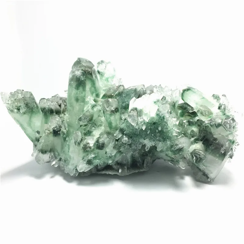 

1640g Natural Rock Quartz Crystal Cluster Green Crystal Mineral Specimen Home Decoration Healing Gemstone