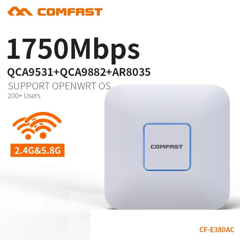 COMFAST 1750Mbps 2.4G+5.8G Wifi Access Point WiFi coverage 11AC wifi router ceiling wireless AP support openWRT ddWRT CF-E380AC
