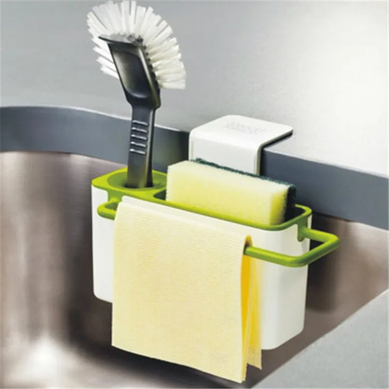  Kitchen Sink Free Punch Plastic Drain Storage Rack Towel Sponge Rag Brush Holders Bathroom Cosmetic
